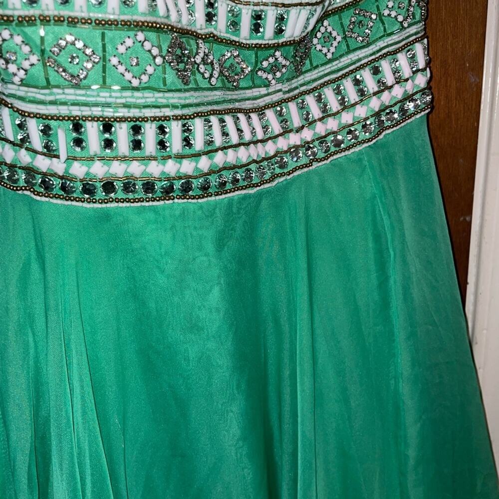 Sherri Hill green prom dress maxi - Picture 3 of 12